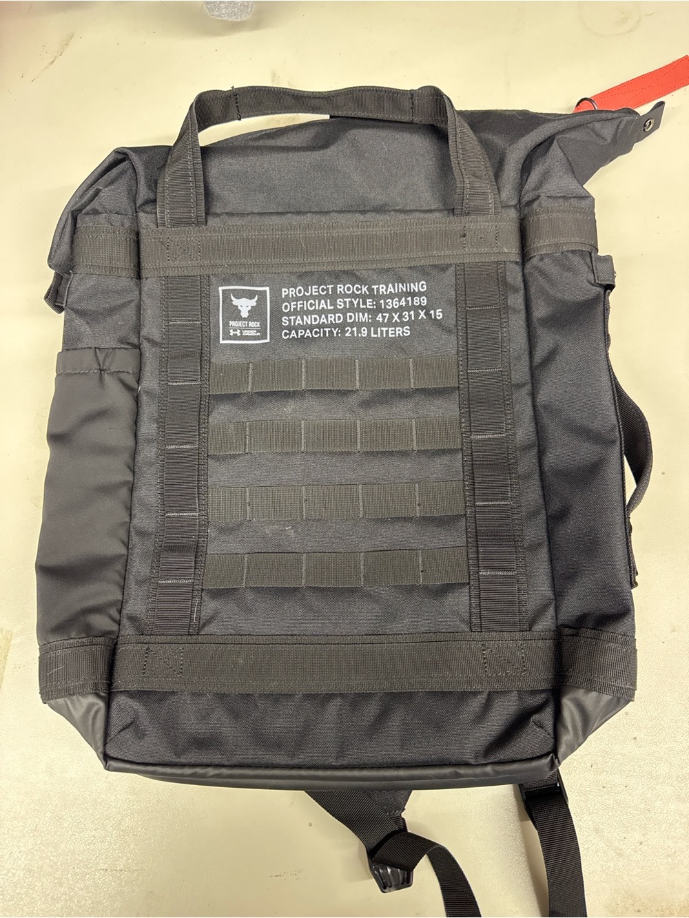 Under Armour Project Rock Tactical Black Backpack with MOLLE Webbing